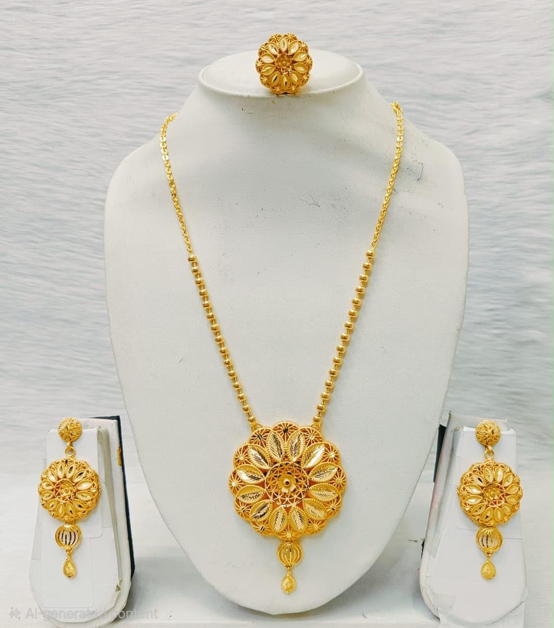 Luxurious Arabic simple necklace set