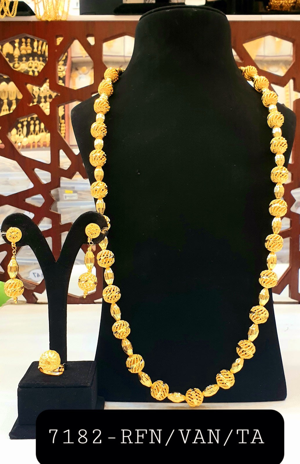 Long gold plated necklace set