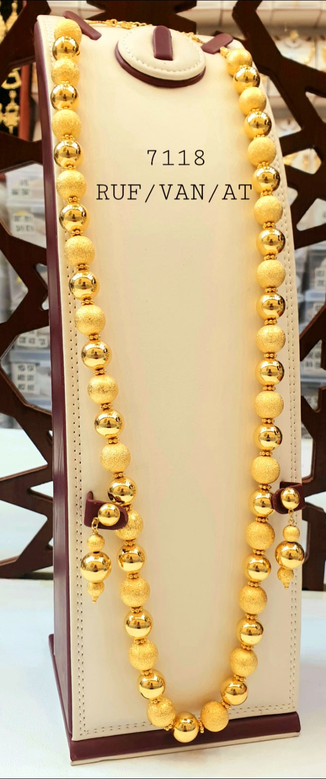Long gold plated necklace set