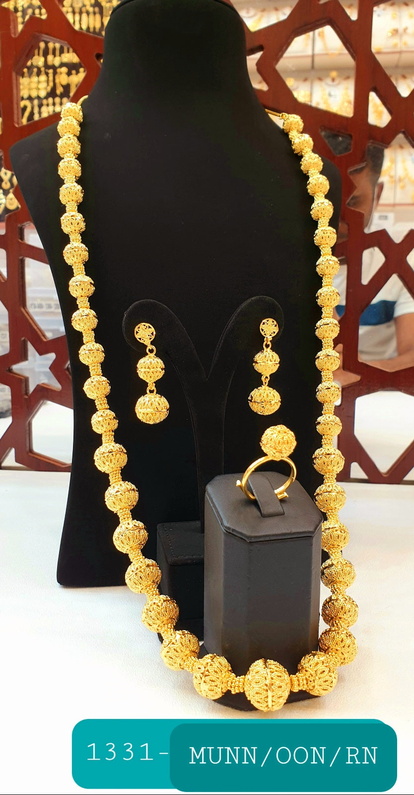 Long necklace set gold plated