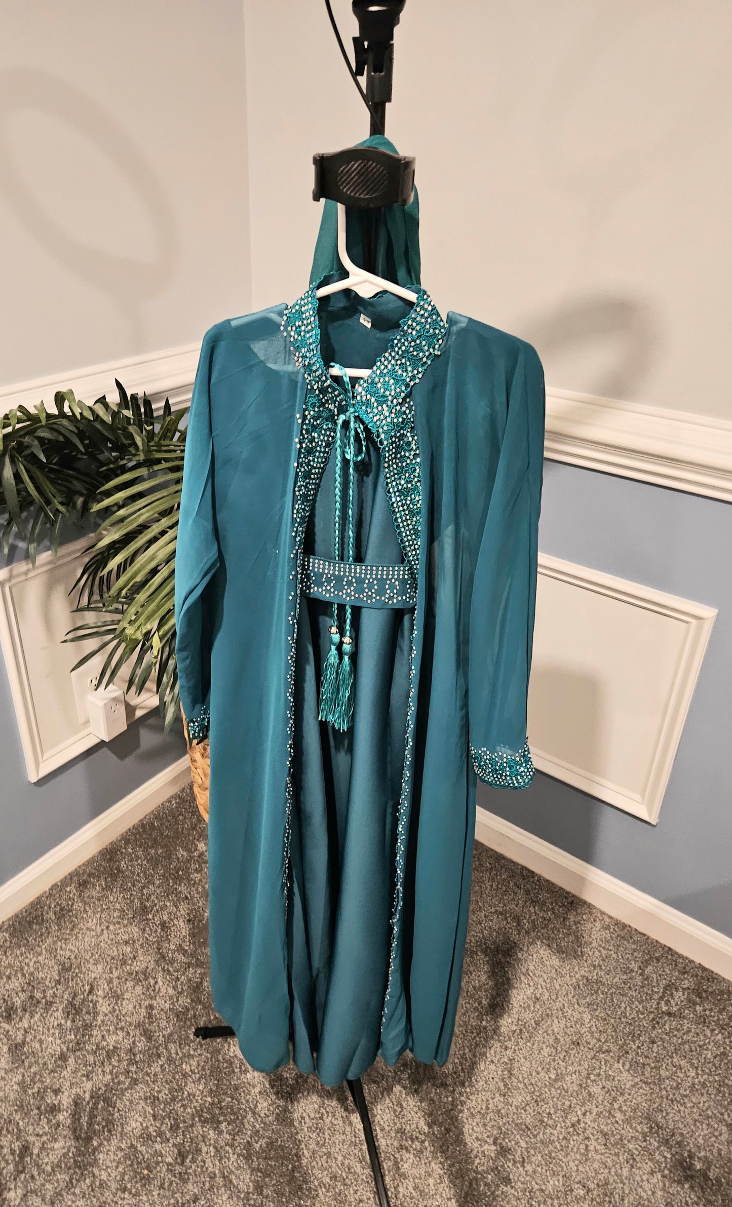 Kid's 4 piece Teal Abaya