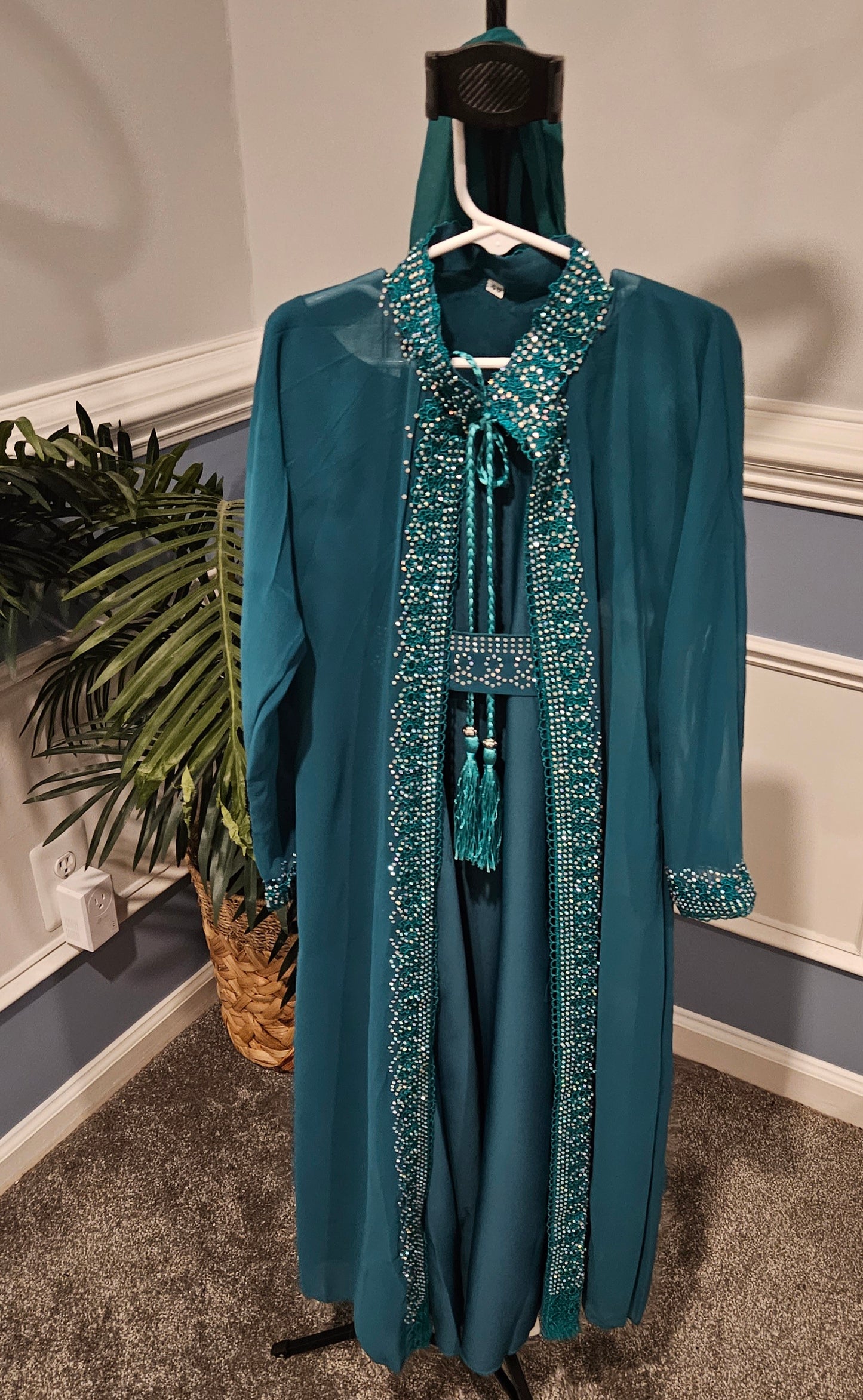 Kid's 4 piece Teal Abaya