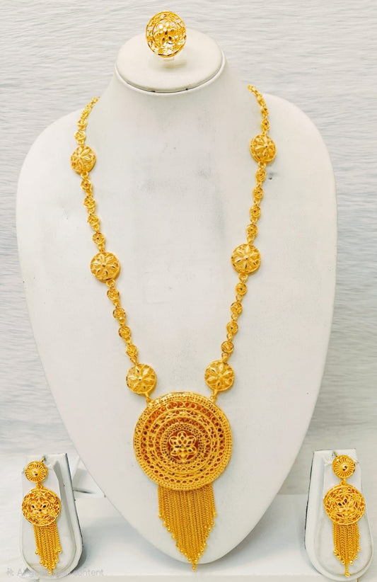 Elegant long design Arabic necklace set