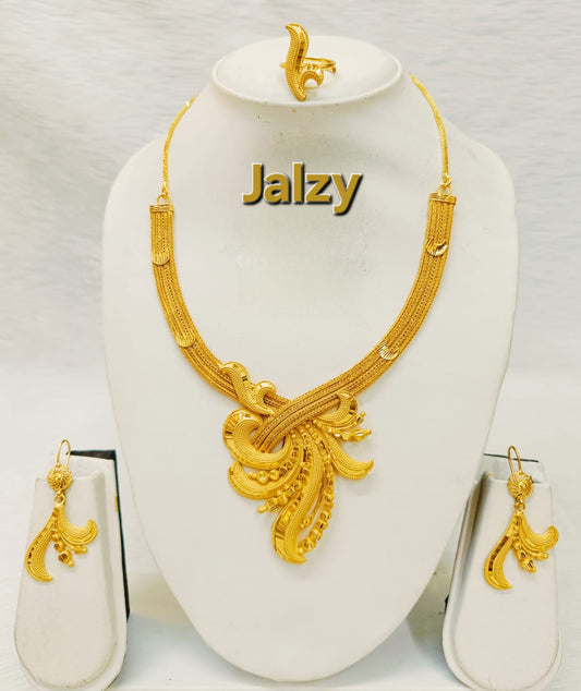 Short gold plated necklace set