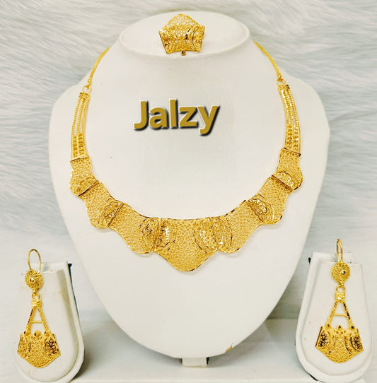 Short necklace set gold plated